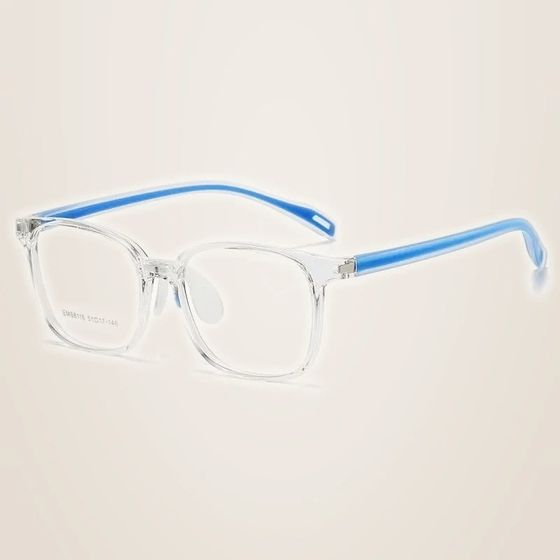 Chashma Ochki Unisex Full Rim Square Tr 90 Titanium Eyeglasses 938116 - Transparent