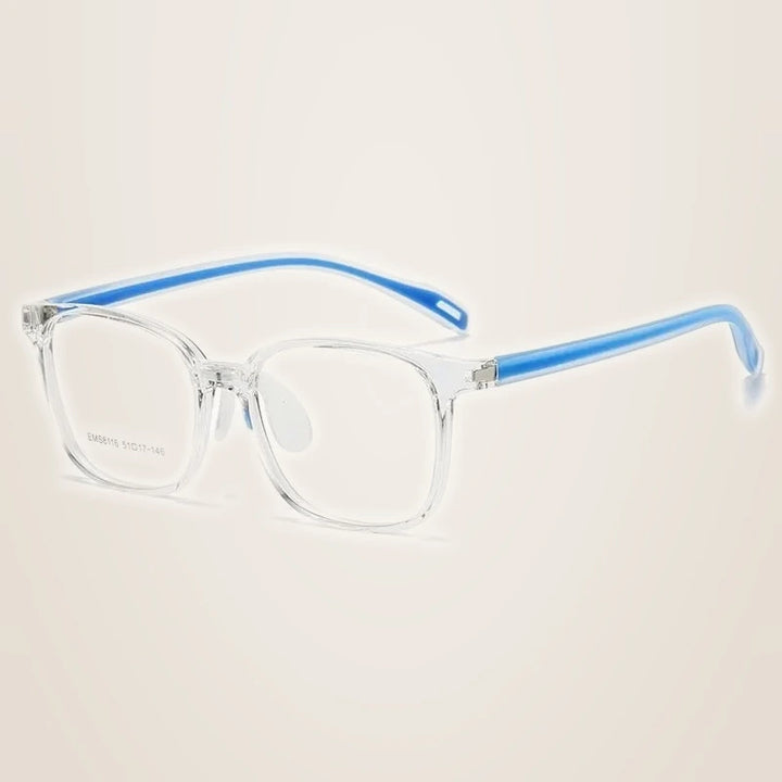 Chashma Ochki Unisex Full Rim Square Tr 90 Titanium Eyeglasses 938116 - Transparent