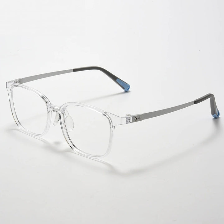 Chashma Ochki Unisex Full Rim Square Tr 90 Titanium Eyeglasses 699905 - Transparent