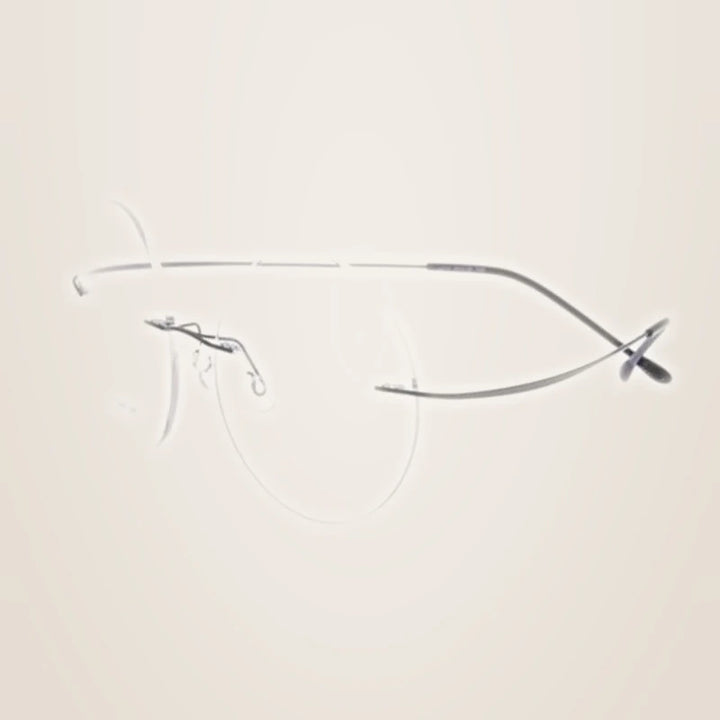 Chashma Ochki Unisex Rimless Round Titanium Eyeglasses 259613 - Black