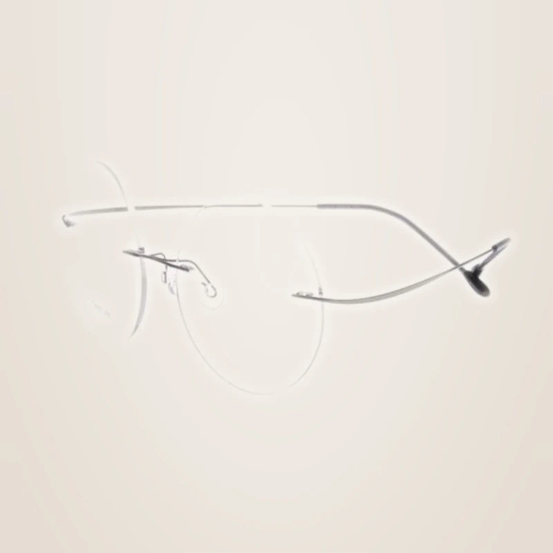 Chashma Ochki Unisex Rimless Round Titanium Eyeglasses 259613 - Gun