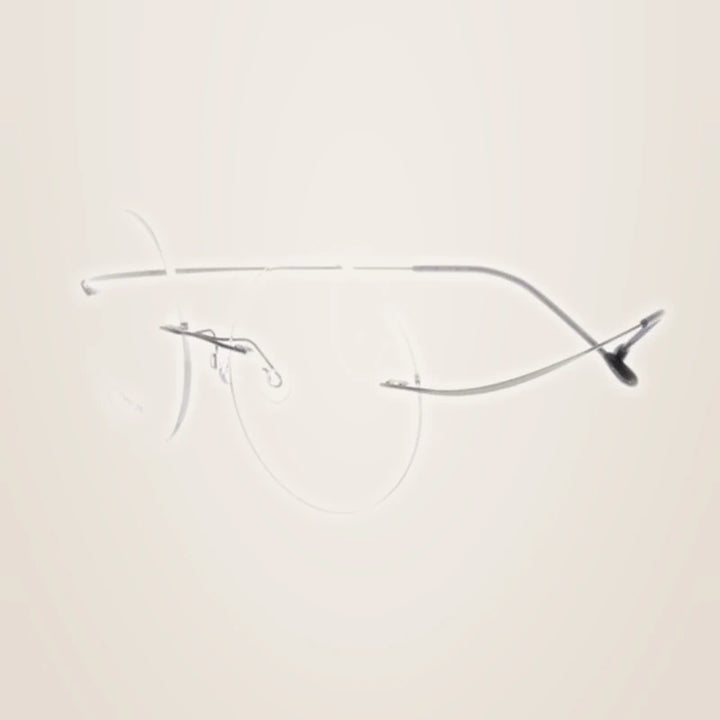 Chashma Ochki Unisex Rimless Round Titanium Eyeglasses 259613 - Gun