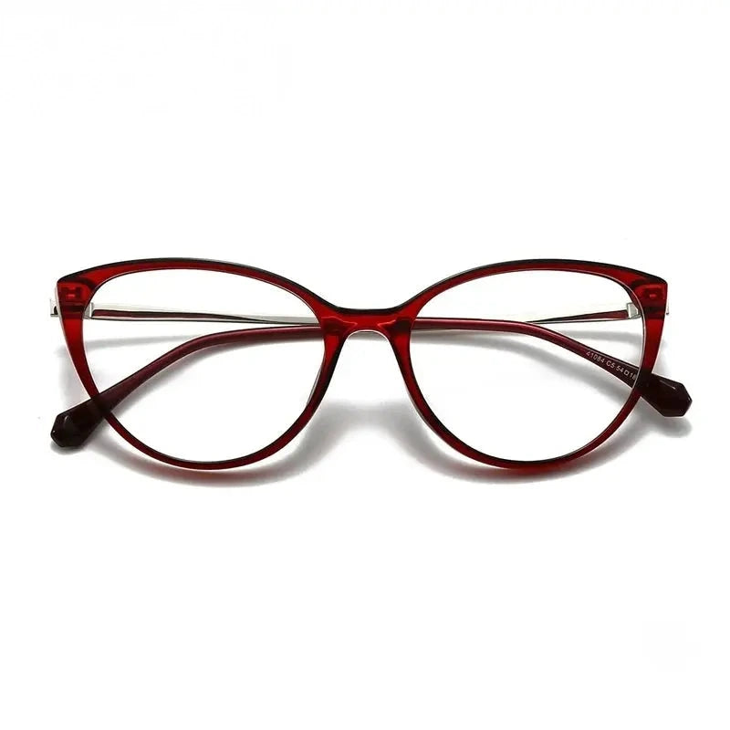 Chashma Ochki Women's Full Rim Cat Eye Fashion Acetate Eyeglasses 341084 - Wine Red