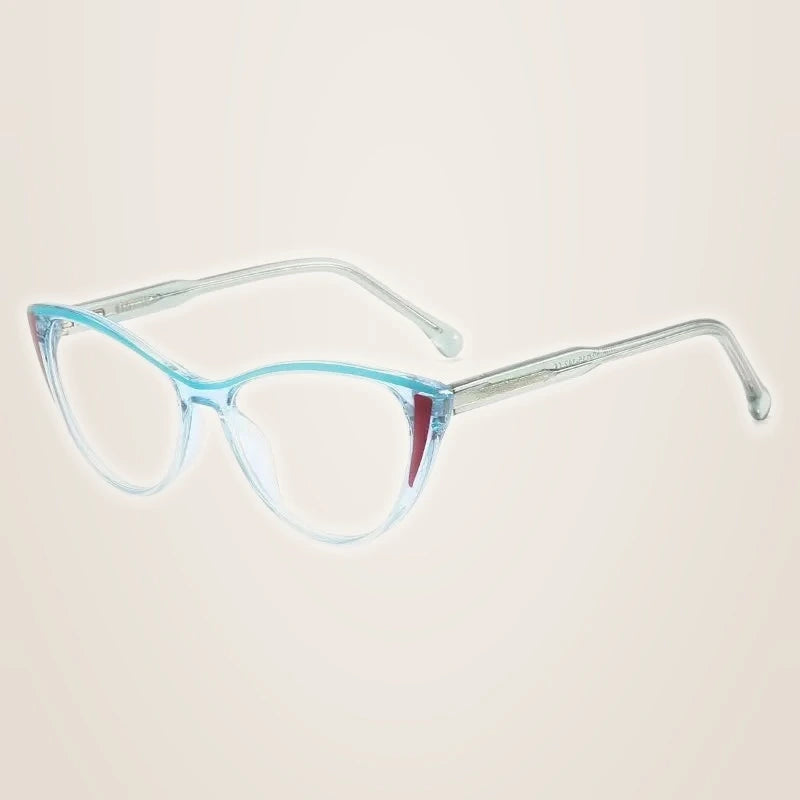 Chashma Ochki Women's Full Rim Cat Eye Tr 90 Alloy Eyeglasses 369125 - Blue