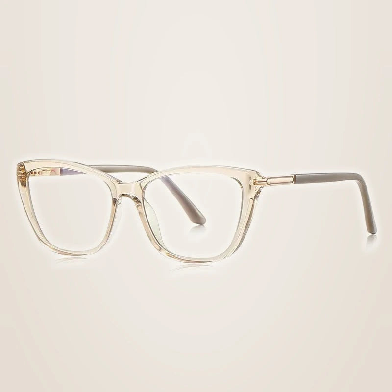 Chashma Ochki Women's Full Rim Cat Eye Tr 90 Titanium Eyeglasses 22334 - Brown