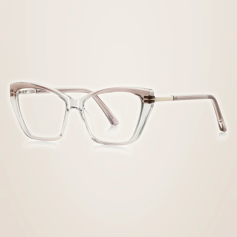 Chashma Ochki Women's Full Rim Cat Eye Tr 90 Alloy Eyeglasses 882262 - Gradient Brown