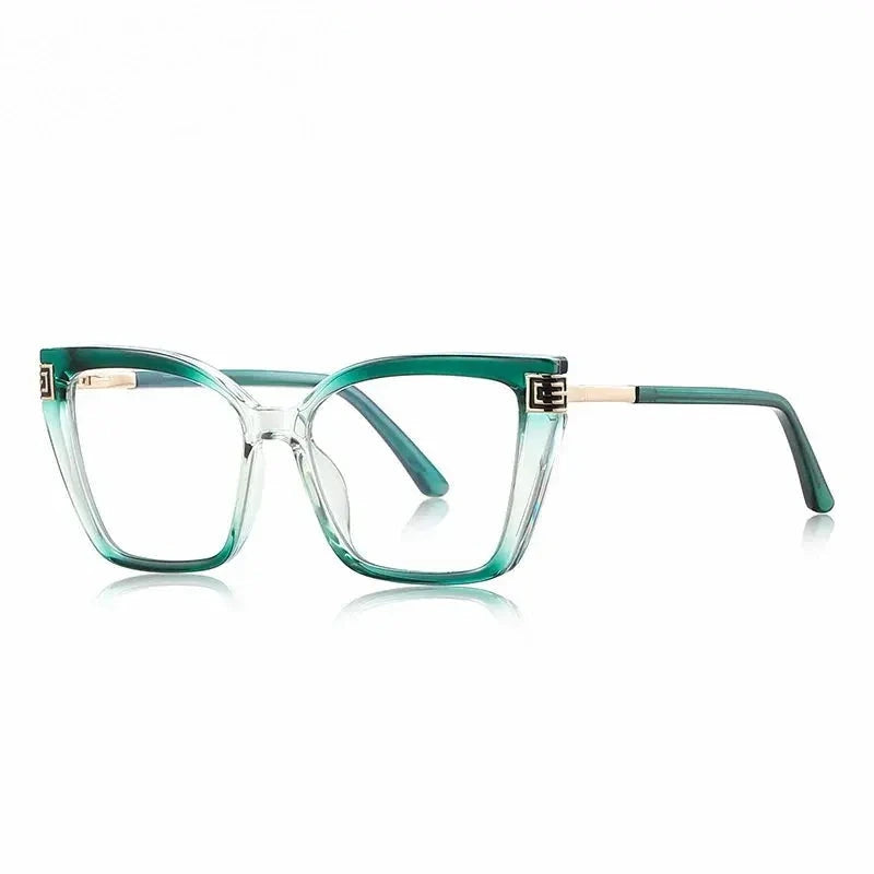Chashma Ochki Women's Full Rim Cat Eye Tr 90 Alloy Eyeglasses 882260 - Green