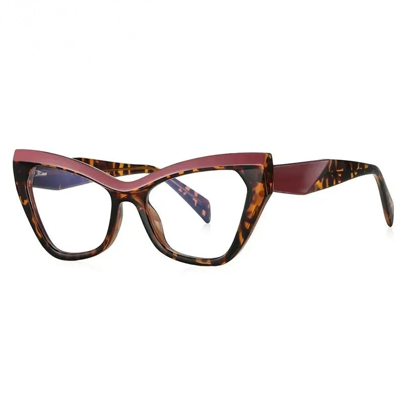 Chashma Ochki Women's Full Rim Cat Eye Tr 90 Titanium Eyeglasses 312198 - Leopard