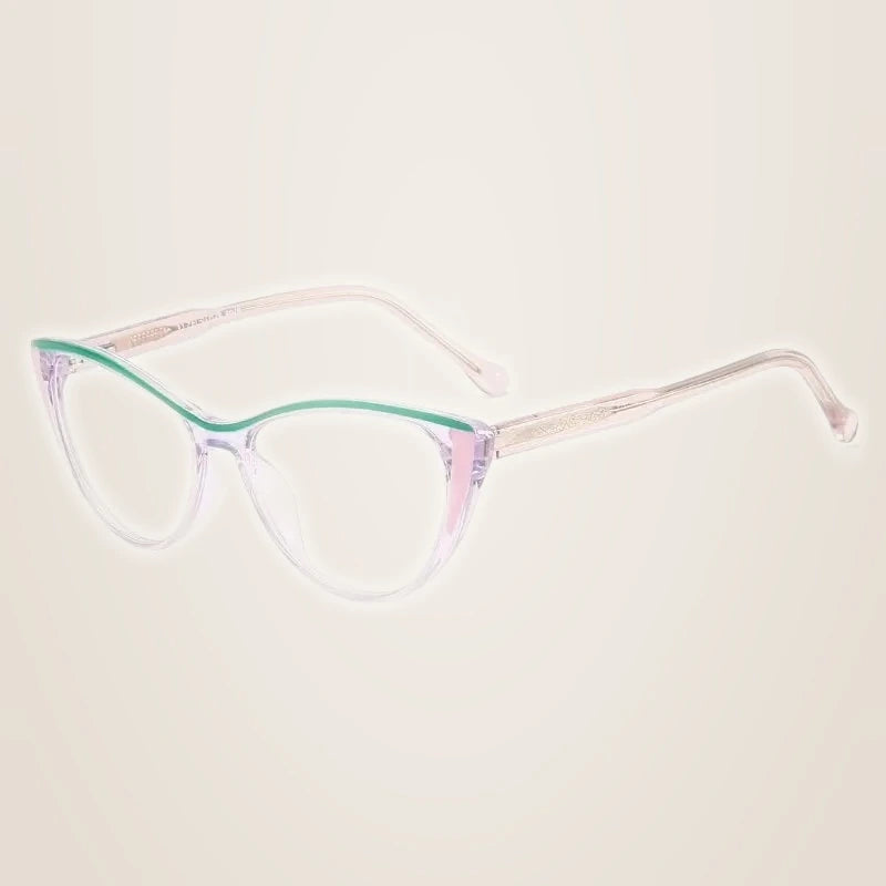 Chashma Ochki Women's Full Rim Cat Eye Tr 90 Alloy Eyeglasses 95125 - Purple