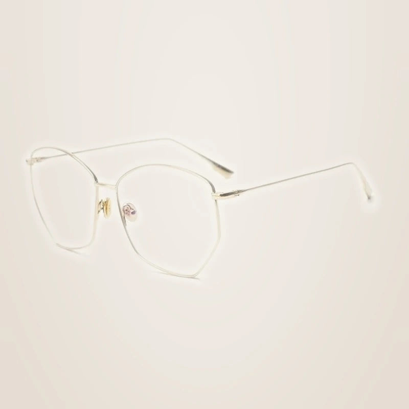 Chashma Ochki Women's Full Rim Irregular Octagon Titanium Eyeglasses 8302 - Gold