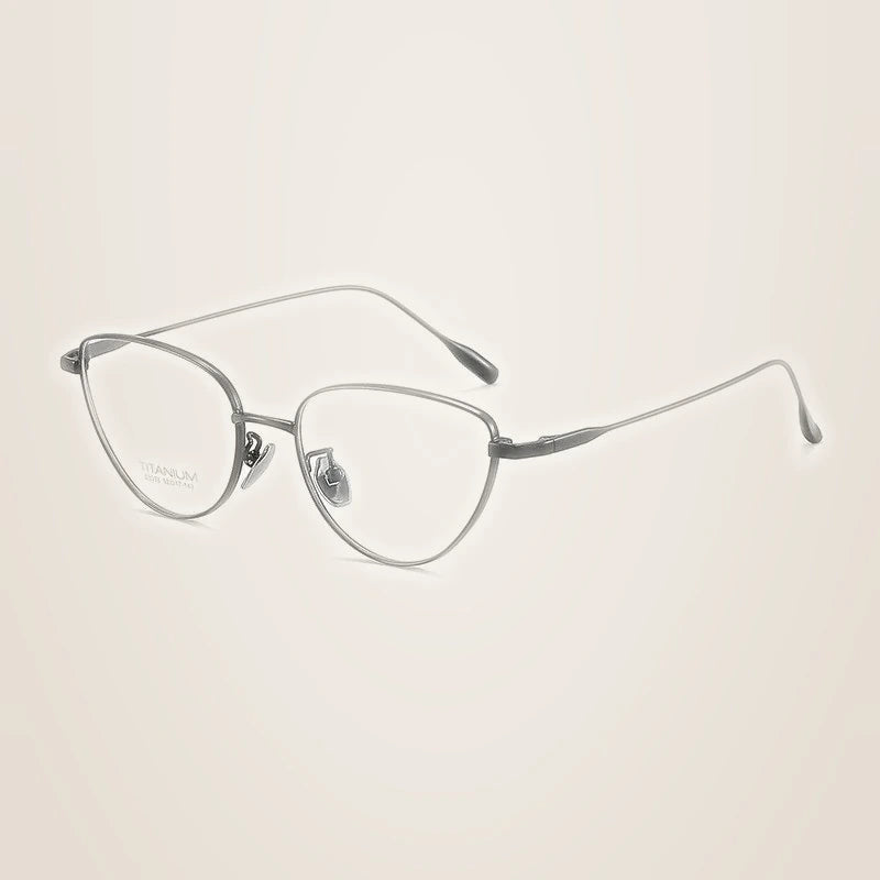 Chashma Ochki Women's Full Rim Oval Cat Eye Titanium Eyeglasses 303038 - Black