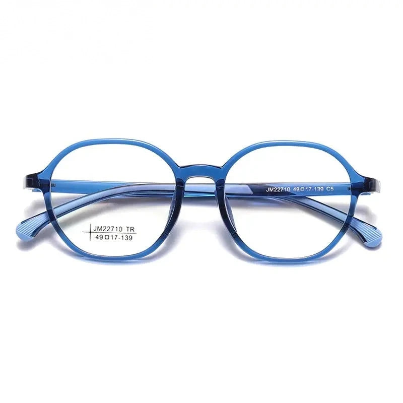 Chashma Ochki Women's Full Rim Oval Round Tr 90 Alloy Eyeglasses 322710 - Blue