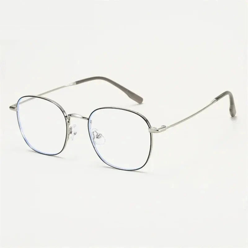Chashma Ochki Women's Full Rim Oval Square Alloy Eyeglasses 70168 - Black Silver