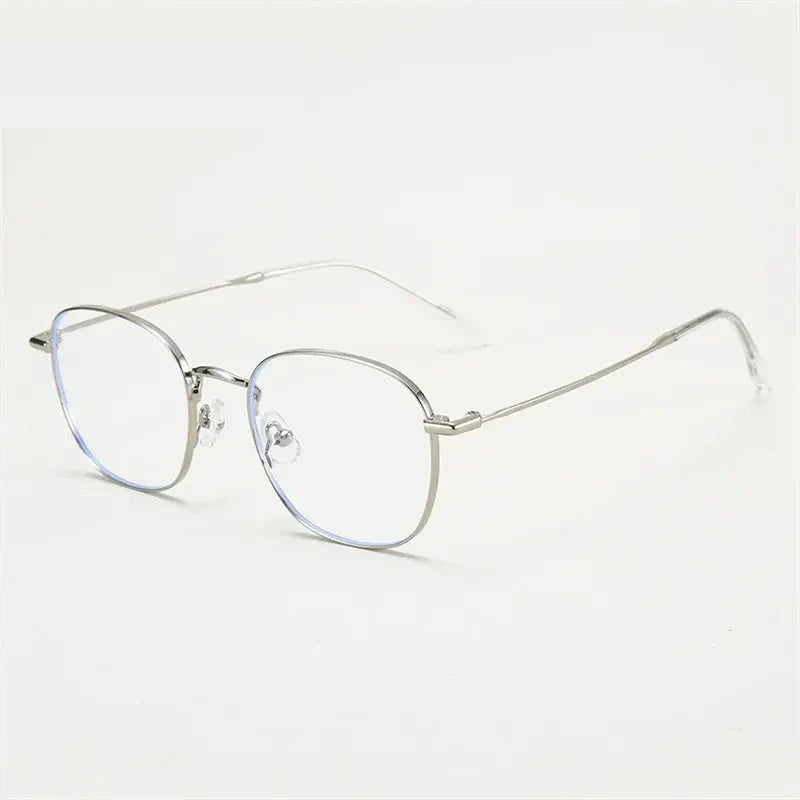 Chashma Ochki Women's Full Rim Oval Square Alloy Eyeglasses 70168 - Silver