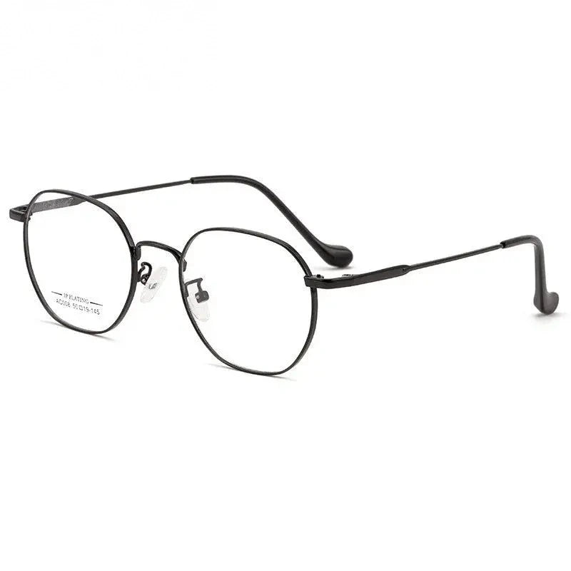 Chashma Ochki Women's Full Rim Polygon Oval Steel Eyeglasses 92008 - Black