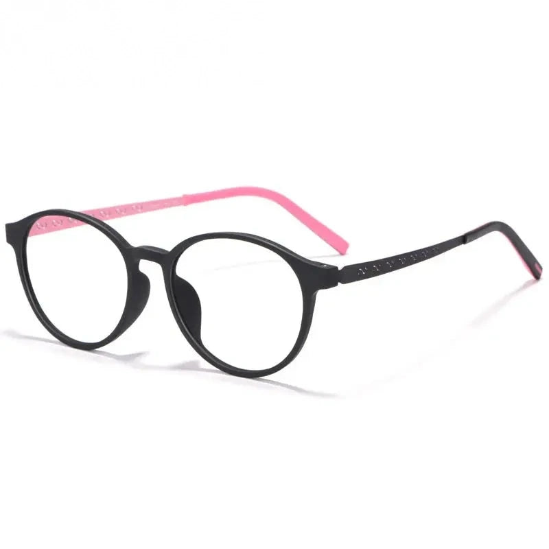 Chashma Ochki Women's Full Rim Round Tr 90 Titanium Eyeglasses 88684 - Black Pink