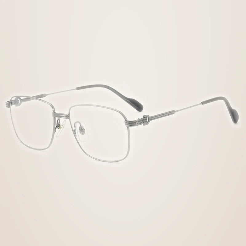Chashma Ochki Women's Full Rim Small Square Titanium Eyeglasses 880294 - Bright Gray