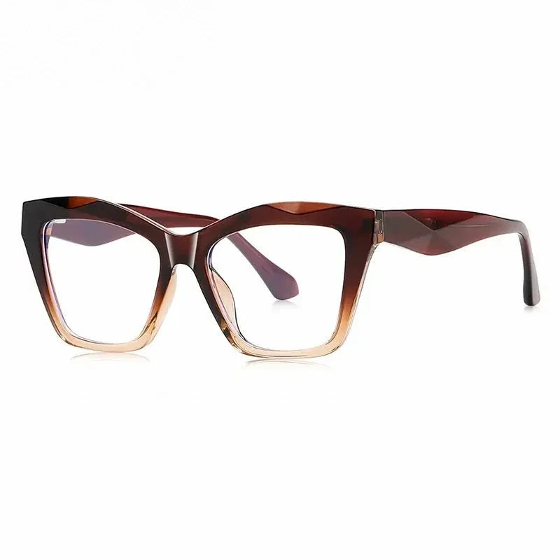 Chashma Ochki Women's Full Rim Square Cat Eye Tr 90 Eyeglasses 881081 - Brown