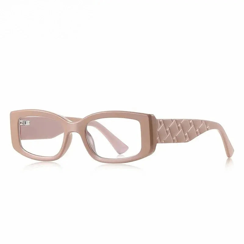Chashma Ochki Women's Full Rim Square Oval Tr 90 Alloy Eyeglasses 882256 - Brown Pink