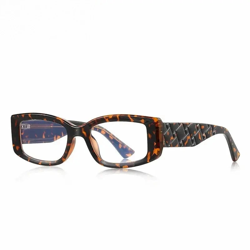 Chashma Ochki Women's Full Rim Square Oval Tr 90 Alloy Eyeglasses 882256 - Leopard