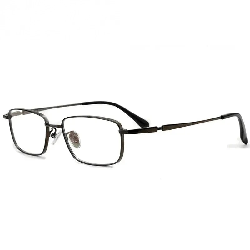 Chashma Ochki Women's Full Rim Square Titanium Eyeglasses 85927 - Gray