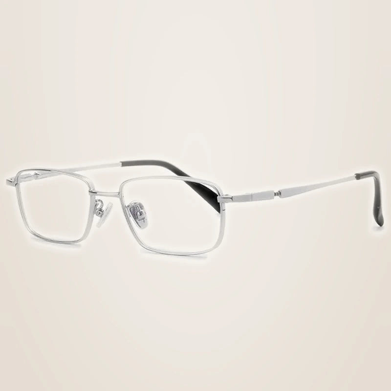 Chashma Ochki Women's Full Rim Square Titanium Eyeglasses 85927 - Silver