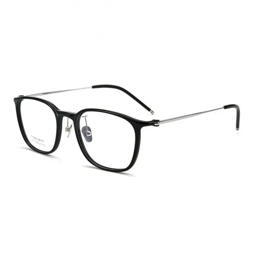 Chashma Ochki Women's Full Rim Square Tr 90 Titanium Eyeglasses 29107 - Black