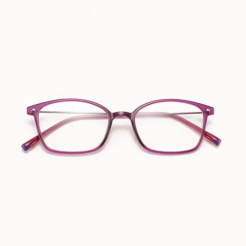 Chashma Ochki Women's Full Rim Square Ultem Alloy Eyeglasses 32148 - Purple