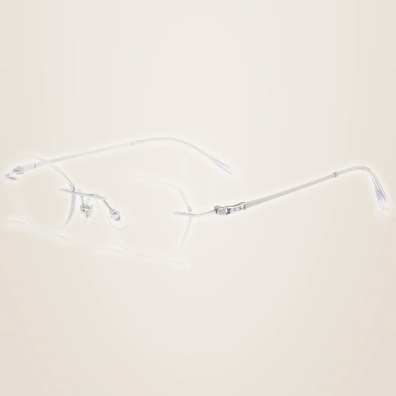Chashma Ochki Women's Rimless Polygon Oval Titanium Eyeglasses 886009 - Silver