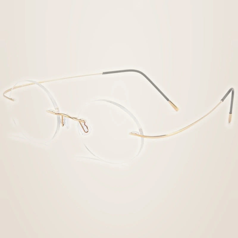 Chashma Ochki Women's Rimless Polygon Titanium Eyeglasses 316016 - Gold