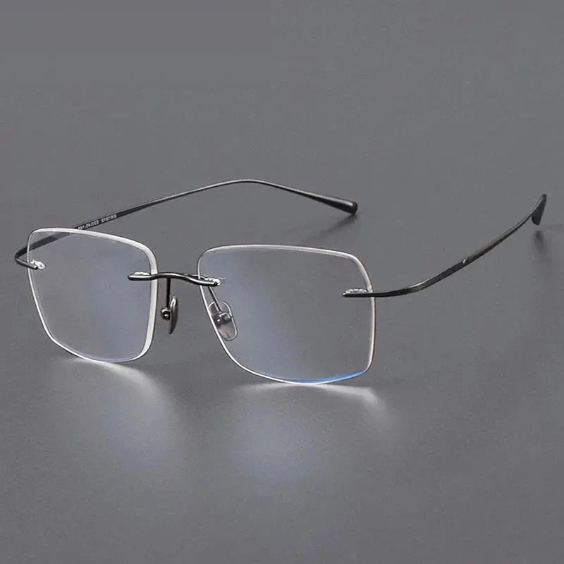 Chashma Ochki Women's Rimless Square Titanium Eyeglasses 881819 - Gray