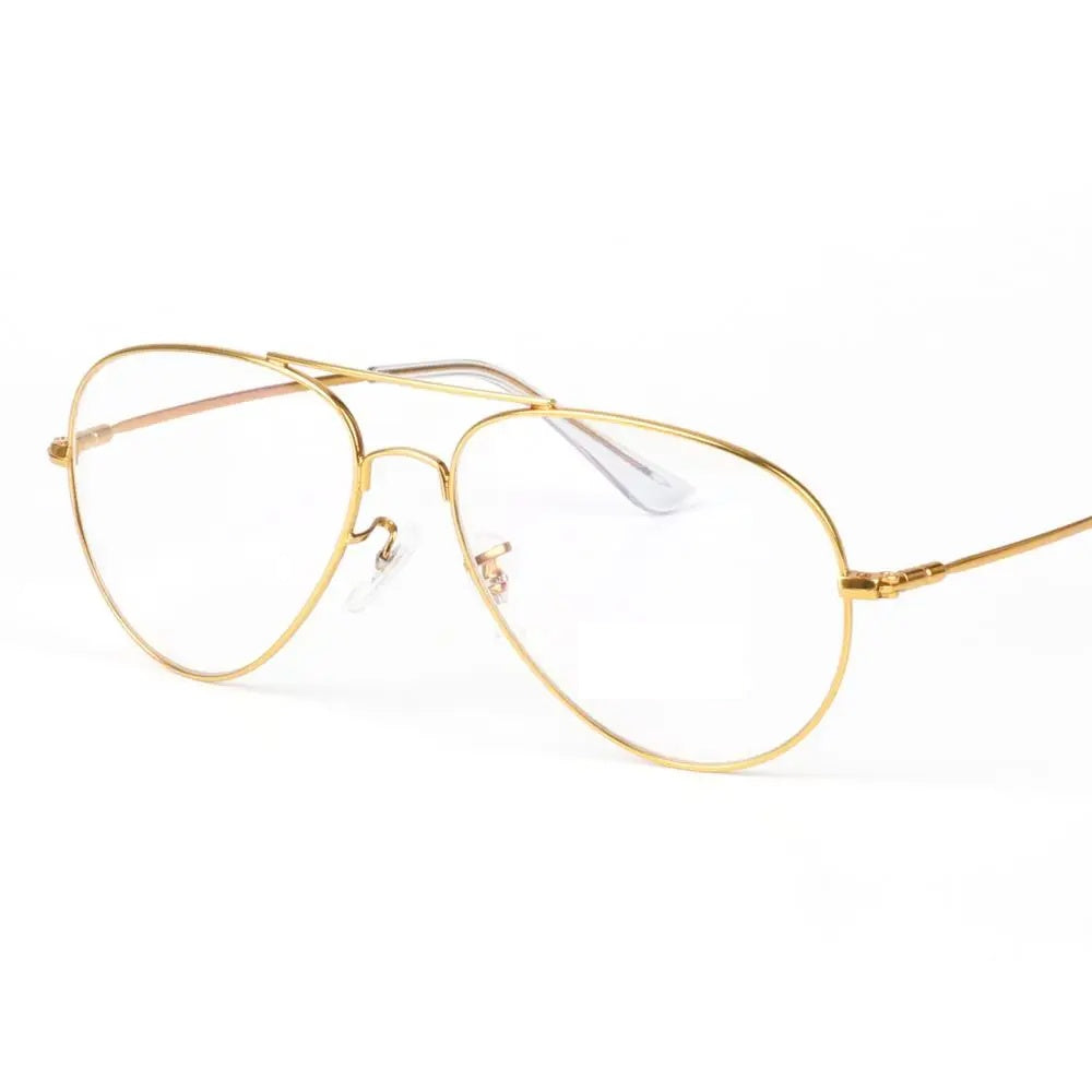 Chashma Ottica Unisex Full Rim Tr 90 Titanium Double Bridge Eyeglasses 3206 - Gold
