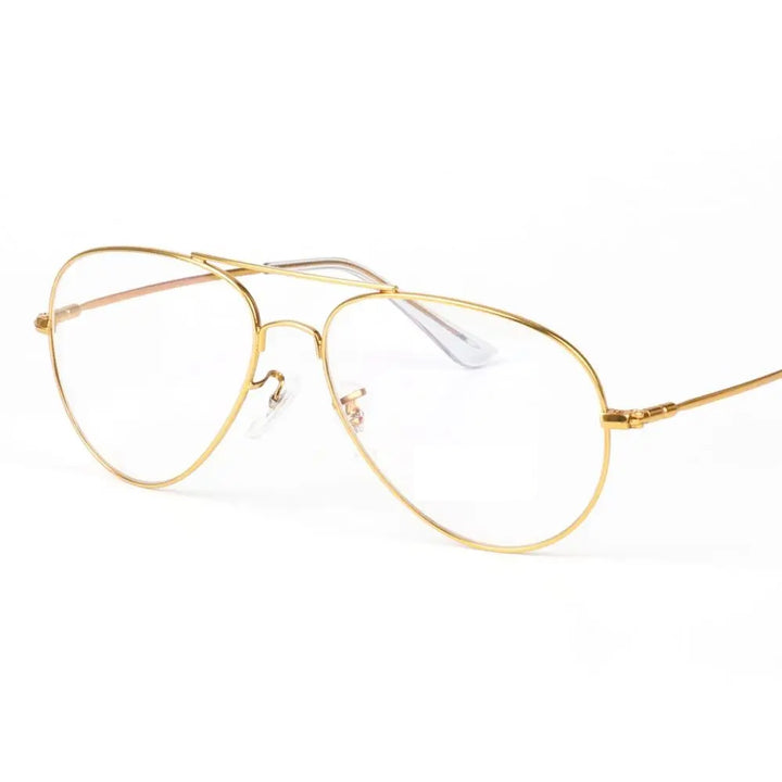 Chashma Ottica Unisex Full Rim Tr 90 Titanium Double Bridge Eyeglasses 3206 - Gold