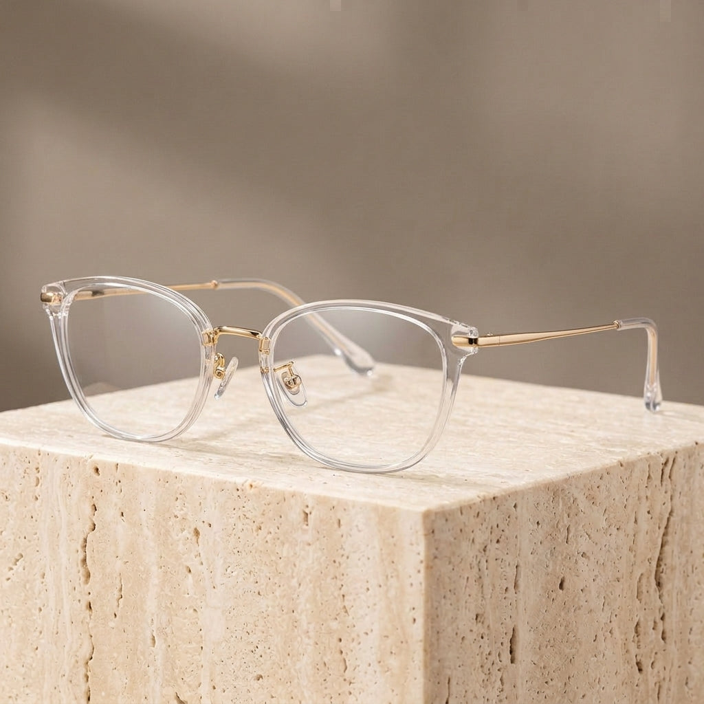 Chashma Ottica Women's Full Rim Cat Eye Acetate Alloy Eyeglasses 441042 - Transparent