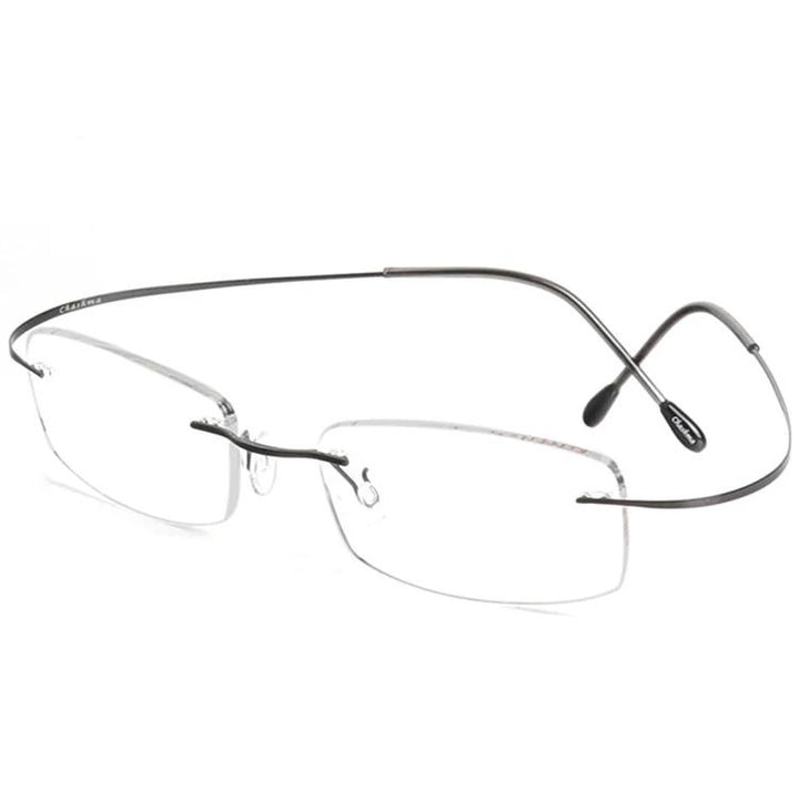Chashma Ottica Unisex Rimless Rectangle Titanium Eyeglasses 6074 — view 2 | Chashma Ottica at FuzWeb