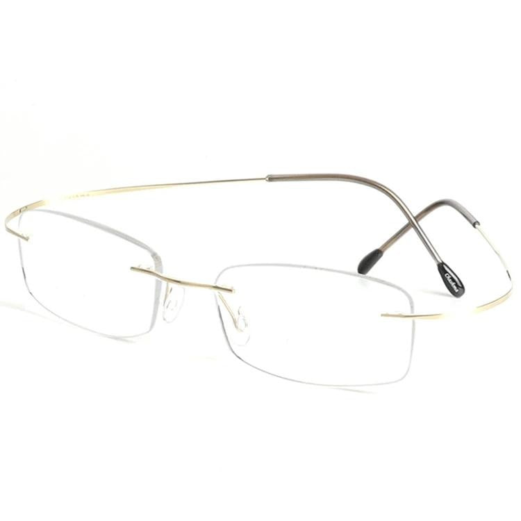 Chashma Ottica Unisex Rimless Rectangle Titanium Eyeglasses 6074 — view 4 | Chashma Ottica at FuzWeb