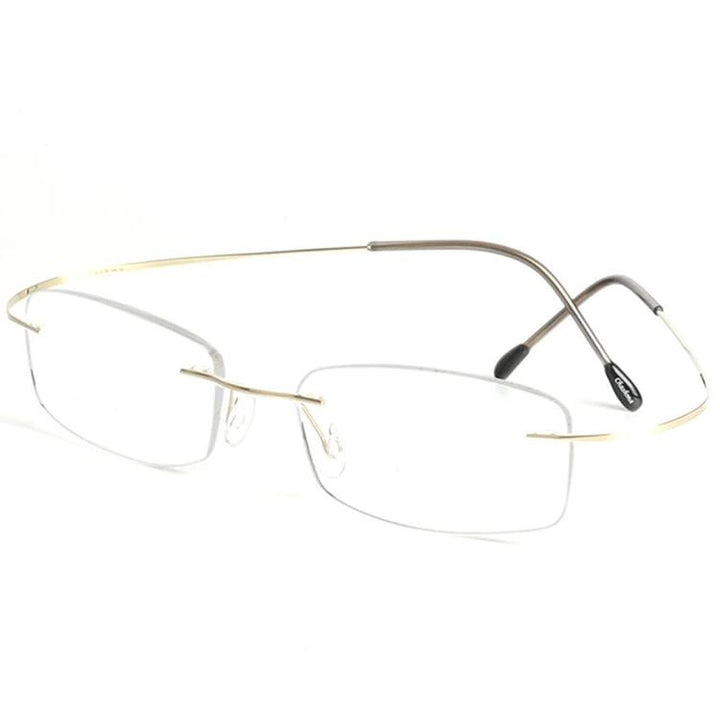 Chashma Ottica Unisex Rimless Rectangle Titanium Eyeglasses 6074 — view 4 | Chashma Ottica at FuzWeb