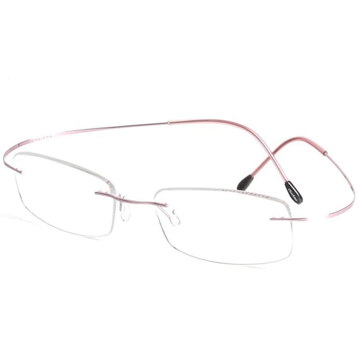 Chashma Ottica Unisex Rimless Rectangle Titanium Eyeglasses 6074 — view 6 | Chashma Ottica at FuzWeb
