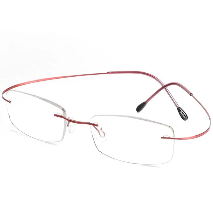 Chashma Ottica Unisex Rimless Rectangle Titanium Eyeglasses 6074 — view 7 | Chashma Ottica at FuzWeb