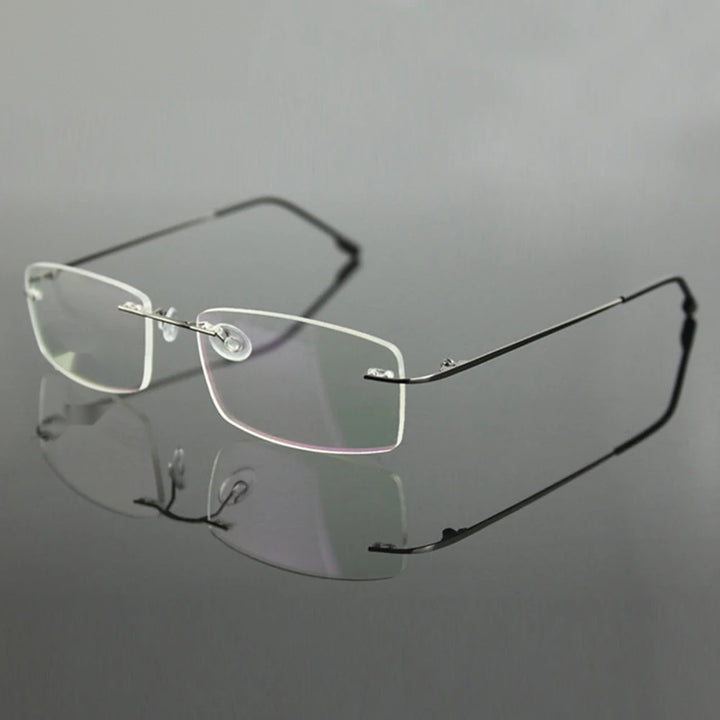 Chashma Ottica Unisex Rimless Rectangle Titanium Alloy Eyeglasses 763 — view 1 | Chashma Ottica at FuzWeb