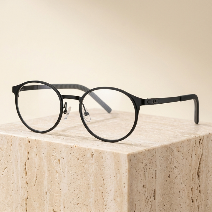 Chashma Ottica Unisex Full Rim Round Titanium Sport Eyeglasses 202205 — view 3 | Chashma Ottica at FuzWeb