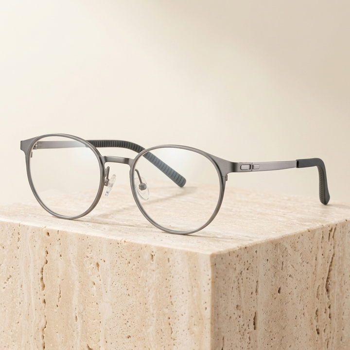 Chashma Ottica Unisex Full Rim Round Titanium Sport Eyeglasses 202205 — view 4 | Chashma Ottica at FuzWeb