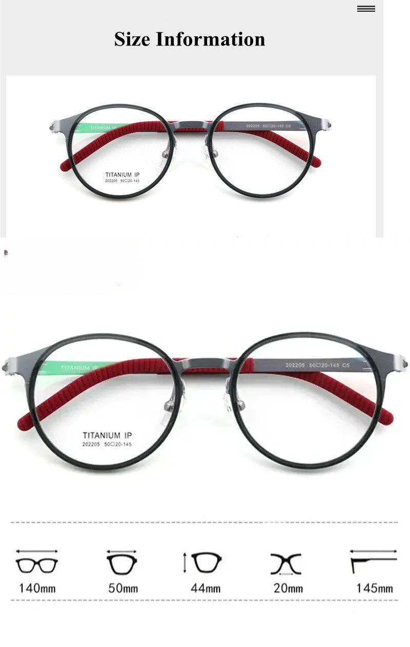 Chashma Ottica 202205 Eyeglasses — Frame Dimensions and Sizing Chart