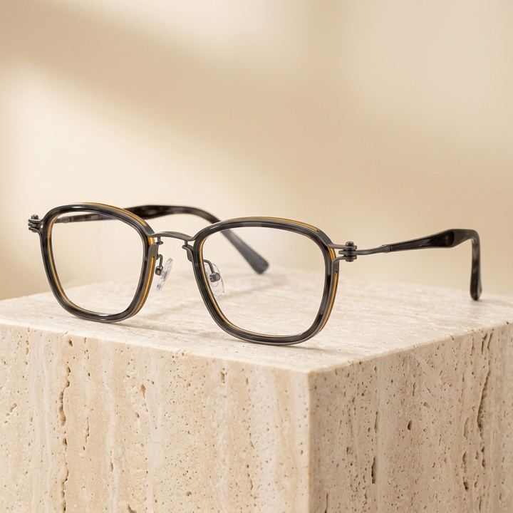 Chashma Ottica Unisex Full Rim Square Acetate Titanium Eyeglasses 795861 — view 2 | Chashma Ottica at FuzWeb