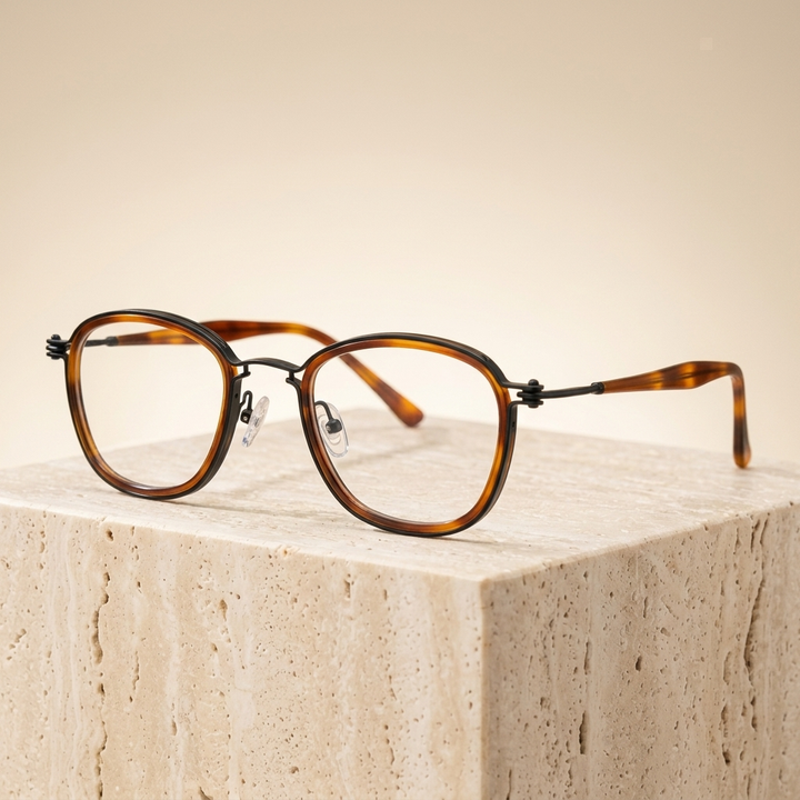Chashma Ottica Unisex Full Rim Square Acetate Titanium Eyeglasses 795861 — view 4 | Chashma Ottica at FuzWeb