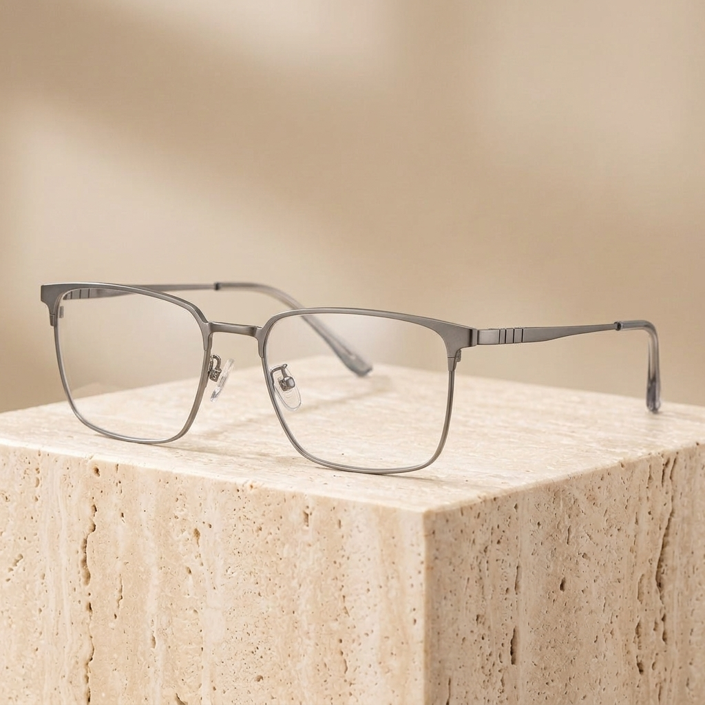 Chashma Ottica Unisex Full Rim Square Titanium Eyeglasses 976261 — view 1 | Chashma Ottica at FuzWeb