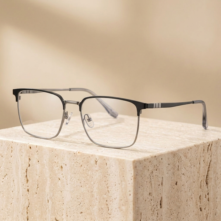 Chashma Ottica Unisex Full Rim Square Titanium Eyeglasses 976261 — view 2 | Chashma Ottica at FuzWeb