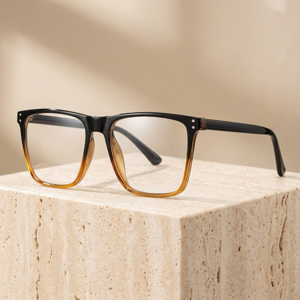 Chashma Ottica Unisex Full Rim Square Tr 90 Titanium Eyeglasses 402023 - Bright Brown