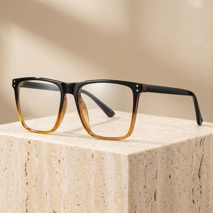 Chashma Ottica Unisex Full Rim Square Tr 90 Titanium Eyeglasses 402023 - Bright Brown