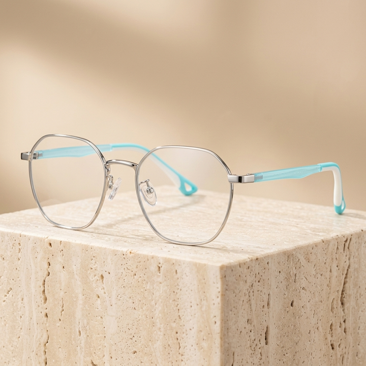 Chashma Ottica Unisex Youth Full Rim Polygon Titanium Eyeglasses 777511 — view 3 | Chashma Ottica at FuzWeb